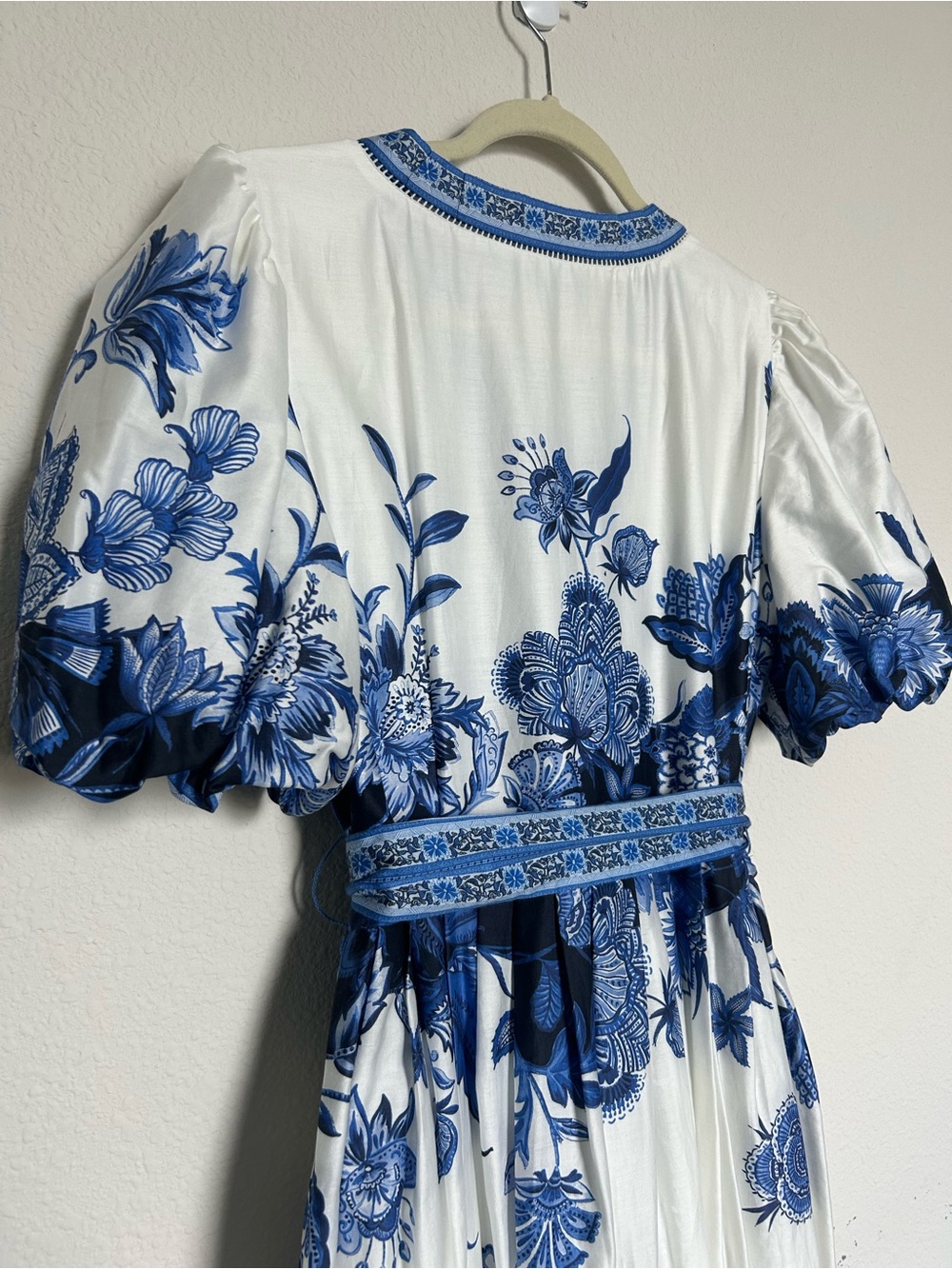 ANTONIO MELANI White & Blue Floral Maxi Dress - Picture 4 of 10